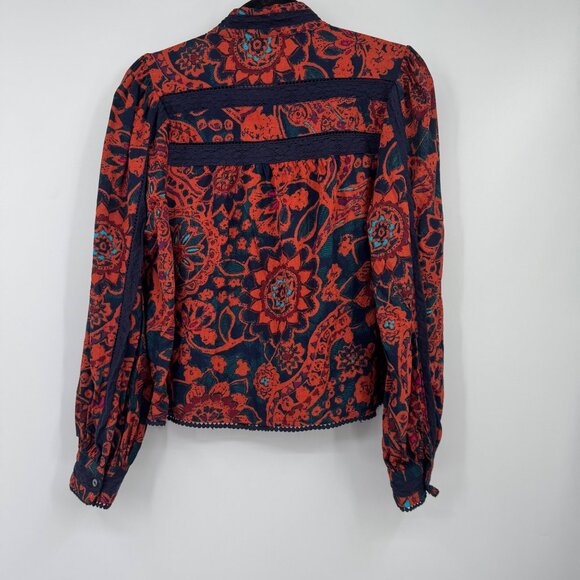 Jennifer Grace Top Women's Long sleeve Button Up Boho Style Size Large - Picture 8 of 10